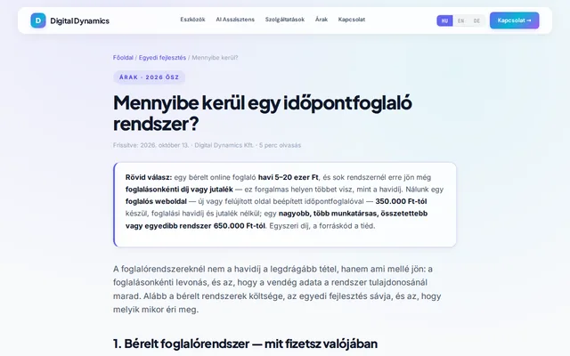 Időpontfoglaló rendszer
