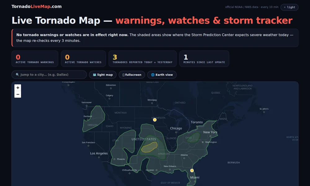 Tornado Live Map